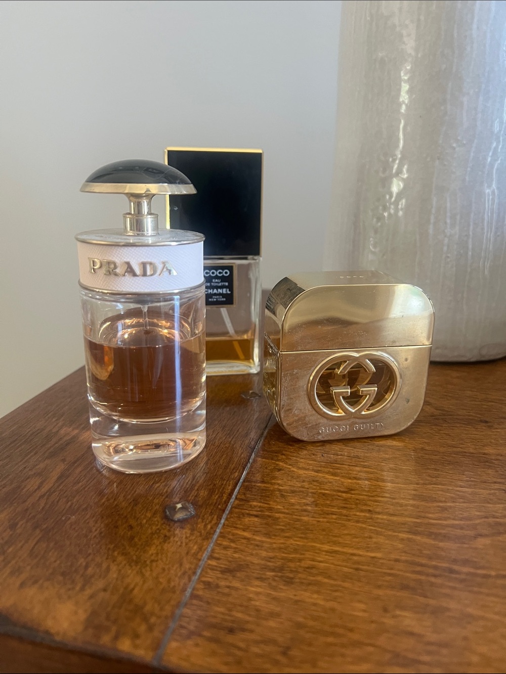 Prada Gucci and Chanel perfume perfume